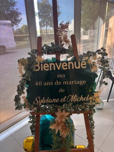 panneau de bienvenue vert émeraude