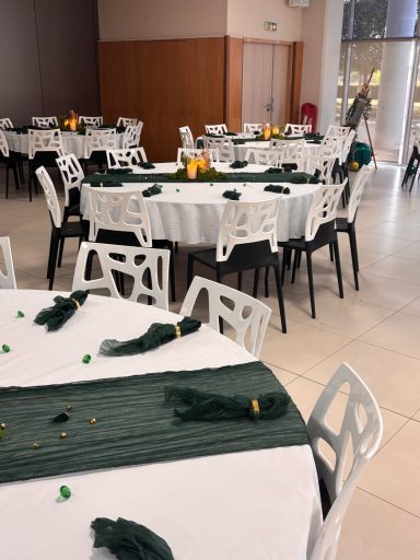 Décoration table verte et doré