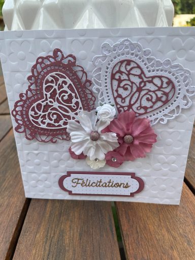 carte de félicitation vieux rose