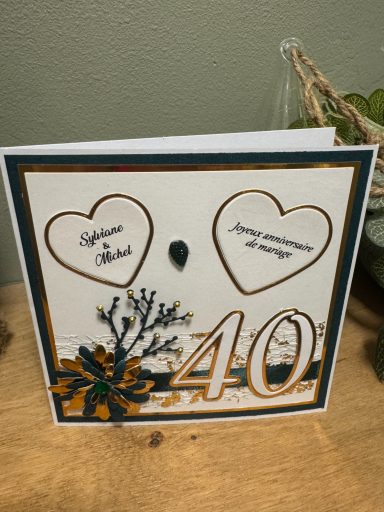 anniversaire mariage vert et or
