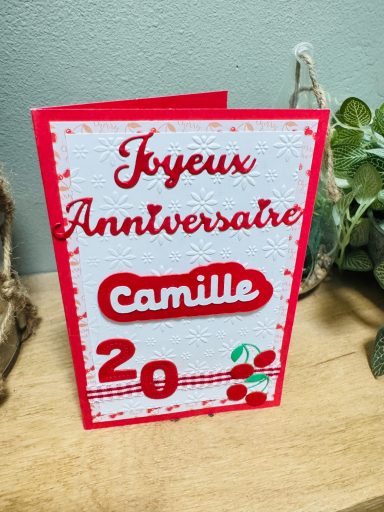 carte anniversaire cerise